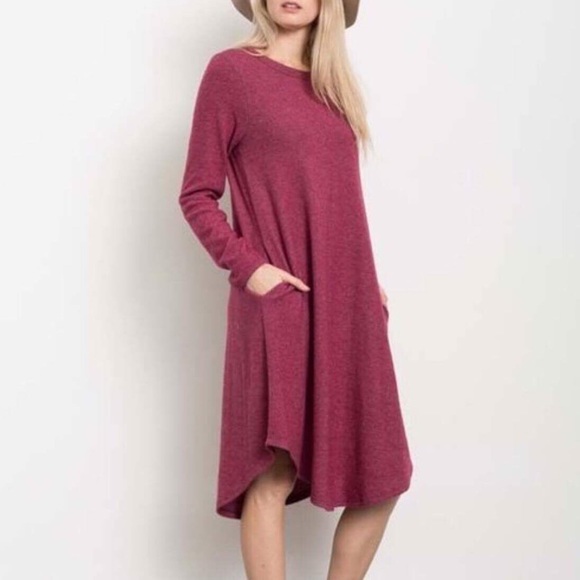 NWT Sweater Dress “burgundy” - Picture 2 of 2